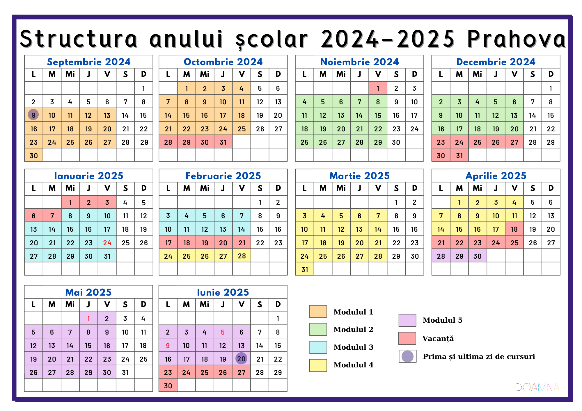 Structura anului școlar 20242025 Prahova